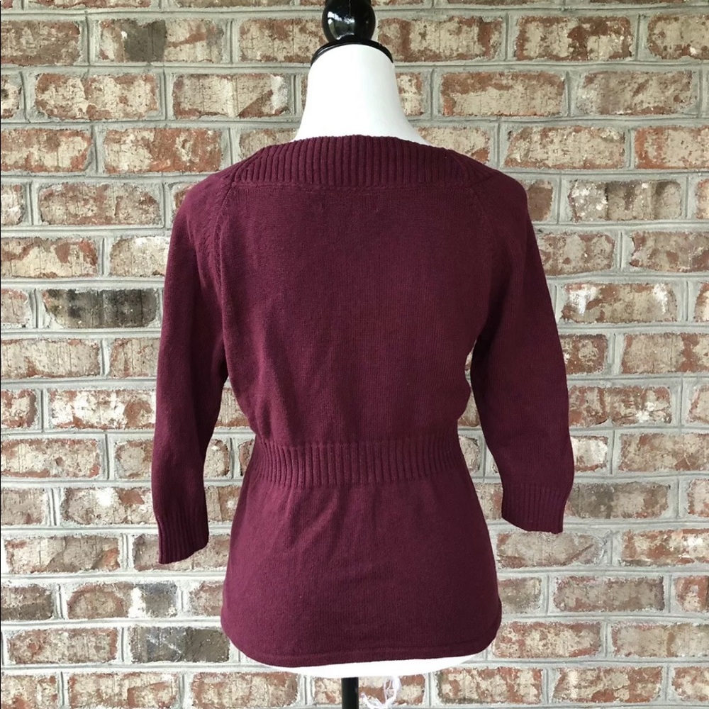 Eddie Bauer Wine Colored Button Down Sweater M - Picture 3 of 4